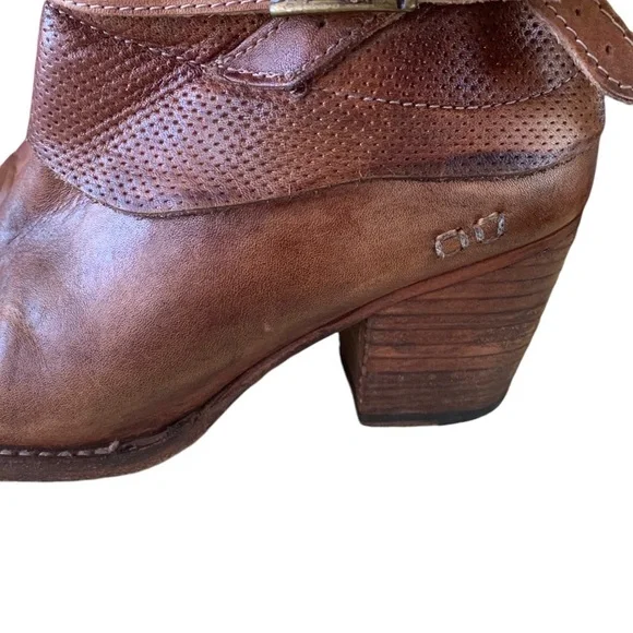 Bed Stu Cobbler Series Brown Leather Distressed Ankle Boots Womens Size 7.5